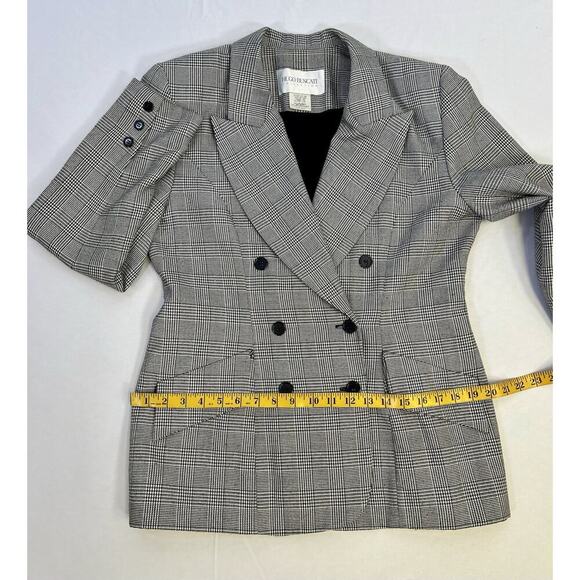 Women’s VTG Hugo Buscati Collection Blazer Houndstooth Gray Size 14 Preppy - Picture 10 of 12